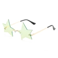Frameless star-shaped sunglasses with light green lenses and gold metal frame - Ocean Green Lens