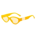 Occhiali da sole stretti cat eye con montura jelly giallo brillante e lenti gialle - Montatura Gialla Lenti Gialle