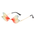 Gafas de sol de libélula con lentes degradadas rojo-amarillo-verde y marco dorado - Montura Dorada Lente Degradado Rojo Amarillo Verde