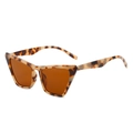 Occhiali da sole retrò cat-eye con montatura leopardata e lenti colorate marrone arancio - Montatura Tartarugata Lenti Tè
