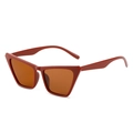 Occhiali da sole retrò cat-eye con montatura rossa e lenti ambrate stile vintage - Montatura Marrone Lenti Tè