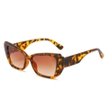 Retro Cat-Eye-Sonnenbrille mit Schildpatt-Muster und braunen Verlaufsgläsern - Leopard-Rahmen Braune Verlaufsgläser