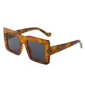 Occhiali da sole punk quadrati oversize con motivo leopardato e lenti grigio scuro - Montatura Leopardata Lenti Grigie