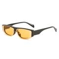 Lunettes de soleil carrées rétro avec monture noire et verres orange pour hommes et femmes - Monture Noire Verres Jaunes