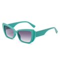 Schicke Cat-Eye-Sonnenbrille mit mintgrünem Rahmen und grauem Verlaufsglas Damen - Grüner Rahmen Doppelte Graue Linsen