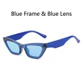 Occhiali da sole cat eye con montatura blu e lenti sfumate di colore blu chiaro - Montatura Blu / Lenti Blu