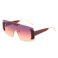 Lunettes de soleil sans monture avec verres dégradés violet-orange et branches en métal - Monture Marron Verres Gris Rose
