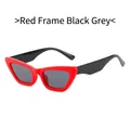 Fashionable cat eye sunglasses featuring a bold red frame and dark grey tinted lenses - New Style / Regular (Incl. 13% VAT) Red Frame Grey Lenses