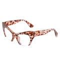 Stylish cat-eye glasses with classic leopard tortoiseshell frames and clear lenses - Tortoise Frame