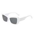 Trendy cat eye sunglasses with white frame and dark grey lenses for a modern look - New Style / Standard (Incl. 13% VAT Invoice) White Frame Full Gray Lenses