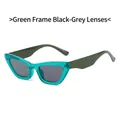 Retro cat-eye sunglasses with translucent green frames and dark grey tinted lenses - New Style / Standard Green Frame Grey Lenses (Incl. 13% VAT)