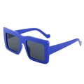 Occhiali da sole quadrati retrò blu Klein con montatura spessa e lenti scure per uomo e donna - Montatura Blu Lenti Grigie