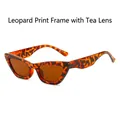 Retro cat-eye sunglasses featuring a leopard print frame and brown tinted lenses - New Style / Regular (Includes 13% VAT) Leopard Frame with Tea Lenses