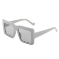 Occhiali da sole punk squadrati oversize grigio chiaro con montatura spessa stile Y2K - Montatura Grigia Lenti Grigie