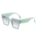 Square oversized light green frame sunglasses with purple gradient lenses for women - Green Frame Double Gray Lenses