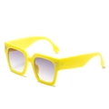 Oversized square sunglasses featuring yellow frame with purple gradient lenses - Yellow Frame Brown Lens
