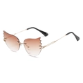 Gafas de sol de llama sin montura con lentes degradadas marrones y patillas doradas - Montura Dorada Lente Marrón Degradada