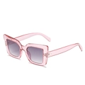Occhiali da sole cat-eye rosa trasparente con lenti sfumate viola e borchie - Montatura Viola Lenti Grigie