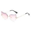 Gafas de sol de llama sin montura con lentes degradadas rosa y montura metálica dorada - Montura Dorada Lentes Rosas