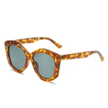 Occhiali da sole cat-eye oversize con montatura tartarugata e lenti verde scuro - Montatura Leopardata Lenti Verde Scuro