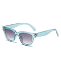 Occhiali da sole cat-eye alla moda con montatura turchese e lenti sfumate viola - Montatura Verde Lenti Grigio Doppio