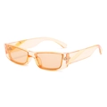 Gafas de sol de ojo de gato rectangulares estrechas en material PC naranja transparente - Talla única / Montura Champaña Lentes Té Claro