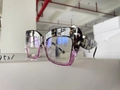 Cat eye glasses frame in tortoiseshell and transparent purple gradient with blue light lenses - Floral and Purple
