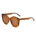 Lunettes de soleil œil-de-chat oversize avec monture écaille et verres marron foncé vintage - Monture Léopard / Verres Thé