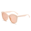 Lunettes de soleil cat-eye oversize beige avec verres orange clair style rétro - Monture Rose Beige Verres Roses