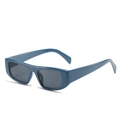 Moderne quadratische Sonnenbrille in tiefblauem Gelee-Design mit grauen Gläsern - Einheitsgröße / Blauer Rahmen Graue Linsen