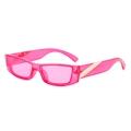 Gafas de sol rectangulares rosa chicle estilo Y2K con detalles dorados - Talla única / Montura Violeta / Lentes Violetas