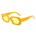 Fashionable rectangle yellow sunglasses with transparent lenses in a retro Y2K style - Yellow Frame Yellow Lens