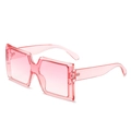 Gafas de sol cuadradas de gran tamaño con acabado rosa transparente jelly para mujer - Montura Rosa / Lentes Rosas