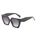Geometric cat-eye sunglasses with thick black frame and purple gradient lenses - Black Frame Double Gray Lens
