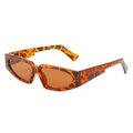 Gafas de sol retro de carey con lentes marrones y montura estrecha de resina - Montura de Leopardo / Lentes Té
