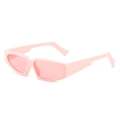 Pink narrow cat-eye geometric sunglasses with pink lenses and lightweight PC frame - New Style / Regular Pink Frames with Pink Lenses (Inc. 13% VAT)