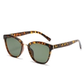 Occhiali da sole retrò oversize tartarugati con lenti verdi e accenti in metallo dorato - Montatura Leopardata Lente Verde Scuro