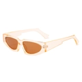 Chic triangle cat-eye sunglasses with translucent orange frames and tinted lenses - New Style / Standard (incl. 13% Tax) Champagne Frame Brown Lenses