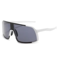 Outdoor sports cycling sunglasses with white frame and grey lens at a 45-degree angle - New Sports Glasses / Regular (Incl. 13% VAT) Black and White Frame Black Lenses