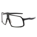 Oversized black full-frame cycling sunglasses with aerodynamic temples and clear lenses - New Sports Glasses / Standard Black Frame Clear Lenses