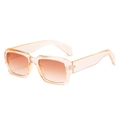 Retro champagne translucent square sunglasses with gradient brown lenses and stud detail - Champagne Frame / Tea Lens