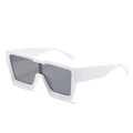 Chic oversized square sunglasses in solid white frame with dark grey tinted lenses - New Style / Standard (Incl. 13% VAT Invoice) White Frame Full Gray Lenses