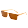 Retro rectangular sunglasses with amber translucent frames and brown lenses - Brown Frame Tea Lens