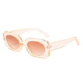 Y2K vintage oval sunglasses with transparent orange jelly frame and gradient lenses - Champagne Frame Double Tea Lens