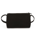 Chic black faux suede cylindrical shoulder bag with metal zipper and minimalist strap - Black