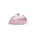 Pink marble acrylic clutch bag with gold chain and orb lock for evening wear - Purple Pink
