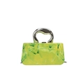 Sac de soirée chic à texture marbrée avec poignée en métal argenté et bandoulière - Vert