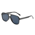 Occhiali da sole aviator classici con montatura nera e lenti grigio-blu scuro - Montatura Nera Lenti Grigie