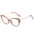 Cat-eye TR90 glasses frame in tortoiseshell finish with golden metal temples - Tortoise Frame