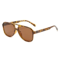Occhiali da sole aviator retrò con montatura tartarugata e lenti marroni per uomo e donna - Montatura Leopardata / Lenti Tè